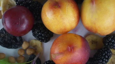 Fruits and berries on the table Video stock 249266234