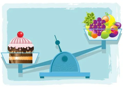 Fruits and cake Stock Illustration
