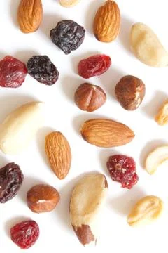 Fruits and nuts Stock Photos