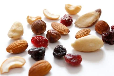 Fruits and nuts Stock Photos