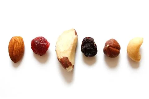 Fruits and nuts Stock Photos