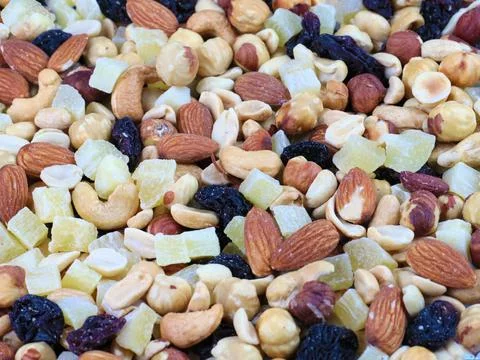 Fruits and nuts Stock Photos
