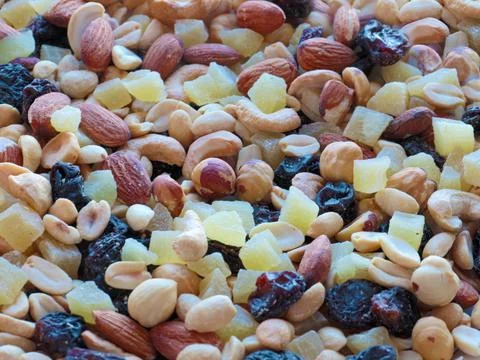 Fruits and nuts Stock Photos