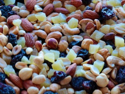 Fruits and nuts Stock Photos