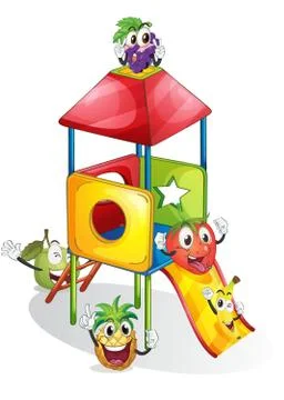 Fruits and plaything Stock Illustration