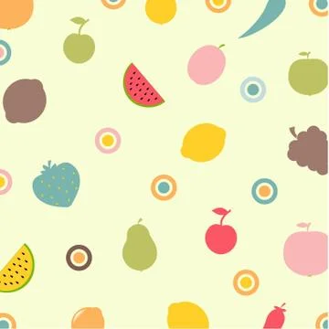 Fruits and vegetables abstract background Stock Illustration