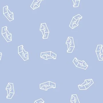 Fruits and vegetables box line seamless pattern 스톡 일러스트