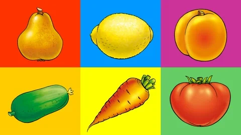 Fruits and vegetables Stock Footage 135216743