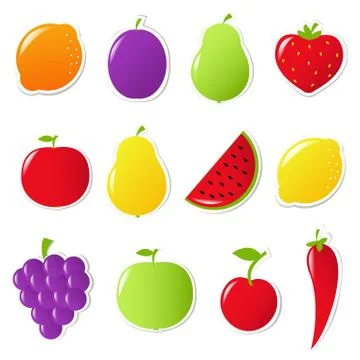 Fruits and vegetables Stock Illustration