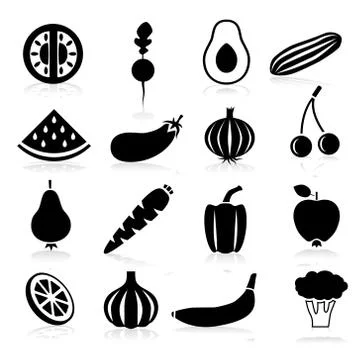 Fruits and vegetables Stock Illustration