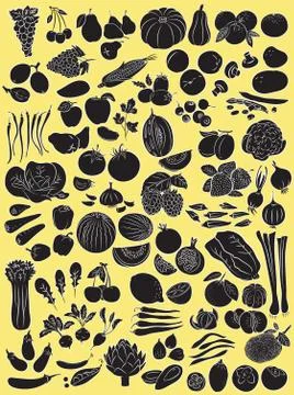 Fruits and vegetables 스톡 일러스트