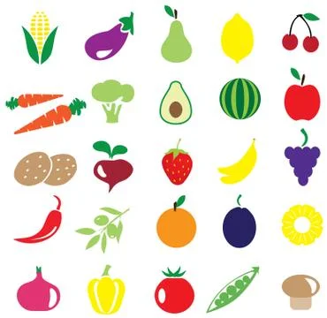 Fruits and vegetables Stock Illustration