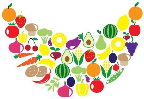 Fruits and vegetables Stock Illustration