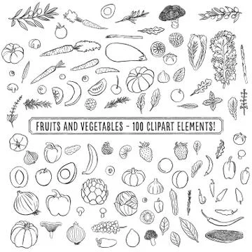 Fruits and Vegetables Stock Illustration