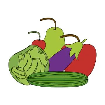 Fruits and vegetables Illustrazione stock