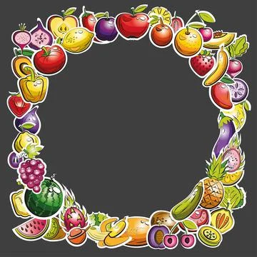 Fruits and vegetables Stock Illustration