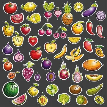 Fruits and vegetables Stock Illustration