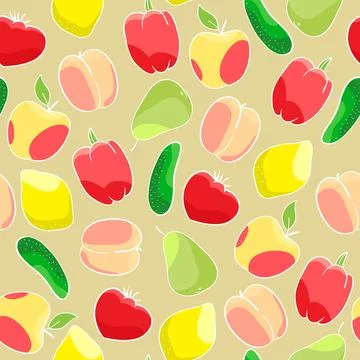 Fruits and vegetables Stock Illustration