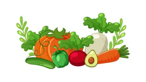 Fruits and vegetables Stock Illustration