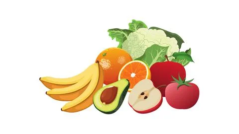 Fruits and Vegetables Stock Illustration