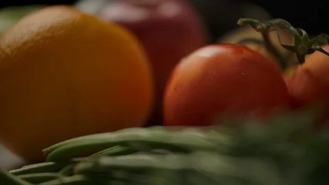 Fruits and vegetables in kitchen Vidéo 119955802