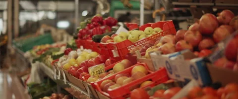 Fruits and vegetables in the market Stock Footage 152582993