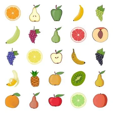 Fruits and vegetables vector illustration. Stock Illustration