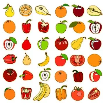 Fruits and vegetation. Ilustração Stock