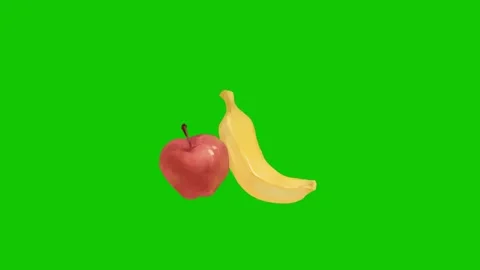 Fruits animation on green screen Stockbeeldmateriaal 341541788