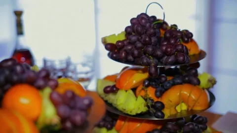 Fruits are on the plate Video stock 73128201