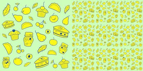 Fruits autumn pattern Illustrazione stock