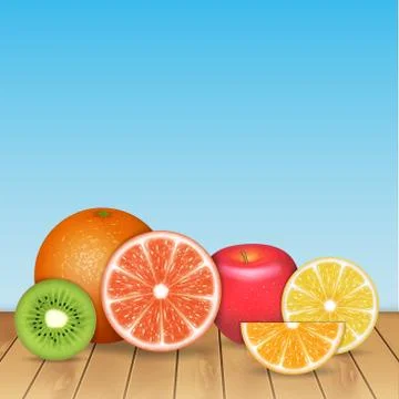 Fruits background Stock Illustration