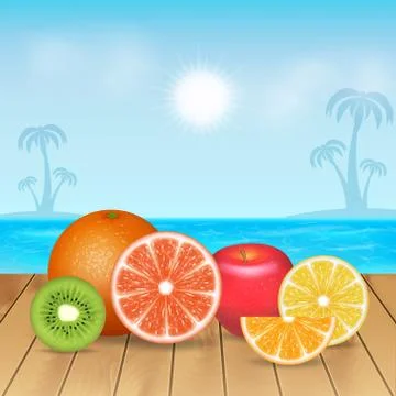 Fruits background Stock Illustration