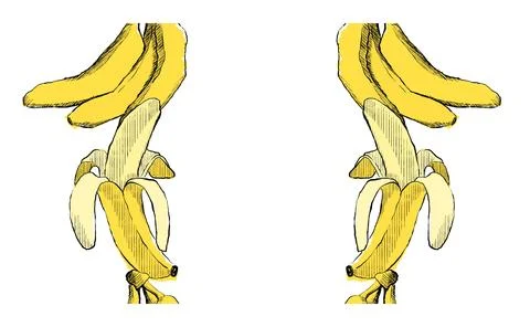 Fruits banana vector template. Vertical seamless border pattern in graphic. A Stock Illustration