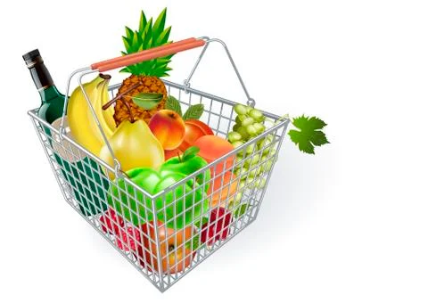 Fruits in basket Stock Illustration