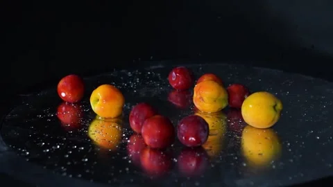Fruits on black background Stock Footage 314908753
