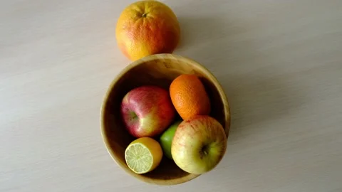 Fruits in a bowl no plastic Stock-Footage 130534652