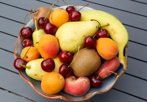Fruits in a bowl Stock Photos
