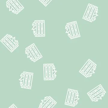 Fruits in box line vector seamless pattern Stockillustratie