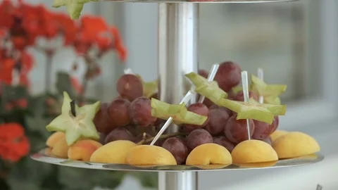 Fruits On The Buffet Table. Composition. Video stock 108251791