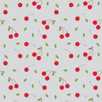 Fruits cherry seamless patterns vector Stock Illustration