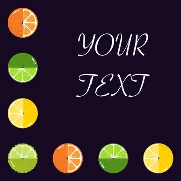 Fruits Citrus diversely oriented seamless vector pattern isolated with space for Stock Illustration