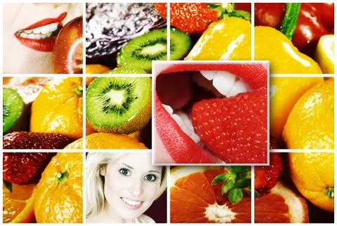 Fruits collage Stock-Fotos
