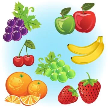 Fruits collection Stock Illustration