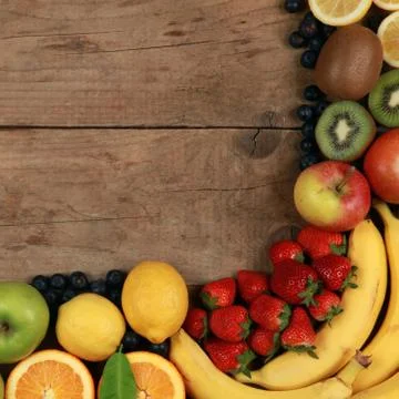 Fruits with copy space Stock Photos