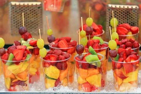 Fruits Cups at Ice Stock Photos