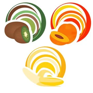Fruits with decoration Illustrazione stock