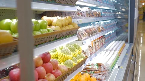 Fruits display in supermarket Video stock 103996241