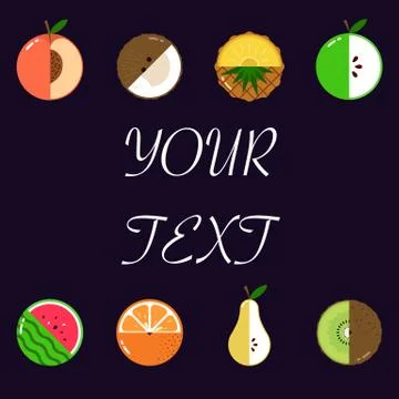 Fruits diversely oriented vector pattern isolated with space for text Stock Illustration