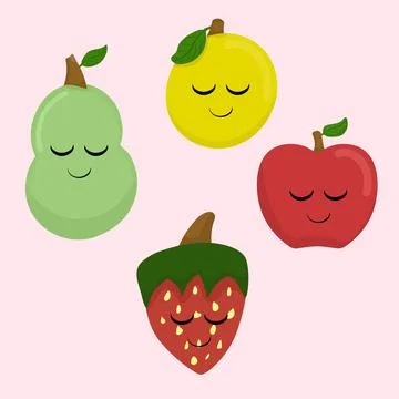 Fruits Emoticon Stock Illustration